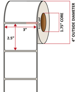 Premium Inkjet Matte Paper Labels - 3.0'' x 2.5''