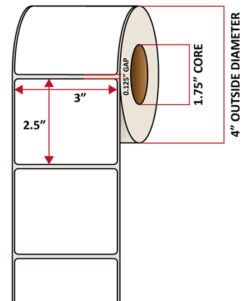 Premium Inkjet Gloss Paper Labels - 3.0'' x 2.5''