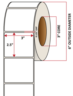 Premium Inkjet Matte Synthetic (DRUM) Labels - 3.0'' x 2.5''