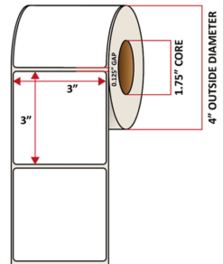 Premium Inkjet Matte Synthetic (DRUM) Labels - 3.0'' x 3.0''