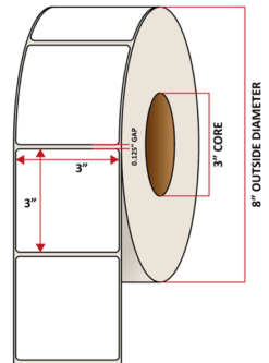 Premium Inkjet Matte Synthetic (DRUM) Labels - 3.0'' x 3.0''