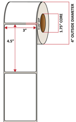 Premium Inkjet Matte Synthetic (DRUM) Labels - 3.0'' x 4.5''