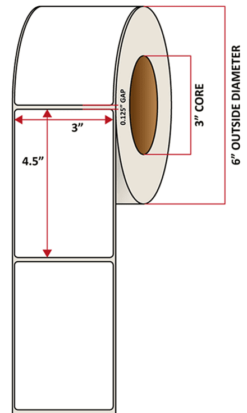 Premium Inkjet Matte Synthetic (DRUM) Labels - 3.0'' x 4.5''