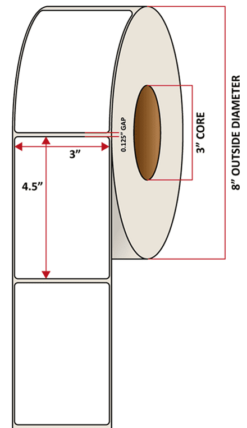 Premium Inkjet Matte Synthetic (DRUM) Labels - 3.0'' x 4.5''