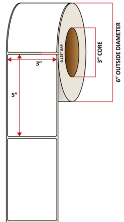 Premium Inkjet Gloss Poly Labels - 3.0'' x 5.0''