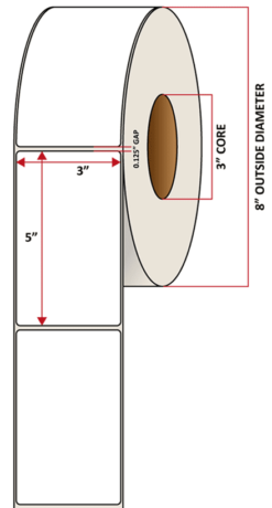 Premium Inkjet Matte Synthetic (DRUM) Labels - 3.0'' x 5.0''