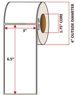 Premium Inkjet Matte Synthetic (DRUM) Labels - 3.0'' x 6.5''