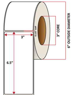 Premium Inkjet Matte Synthetic (DRUM) Labels - 3.0'' x 6.5''