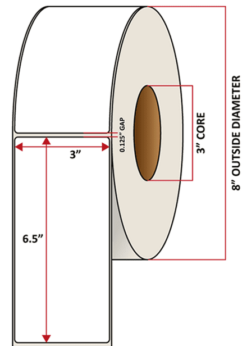 Premium Inkjet Matte Synthetic (DRUM) Labels - 3.0'' x 6.5''