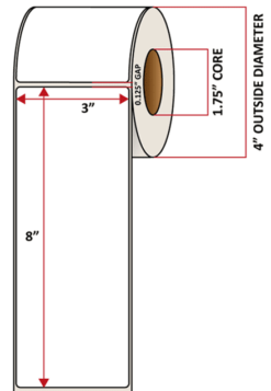 Premium Inkjet Matte Synthetic (DRUM) Labels - 3.0'' x 8.0''