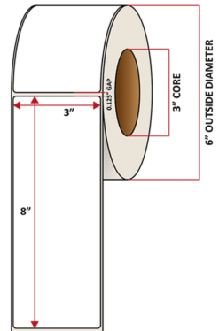 Premium Inkjet Gloss Poly Labels - 3.0'' x 8.0''