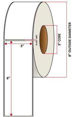 Premium Inkjet Gloss Paper Labels - 3.0'' x 8.0''