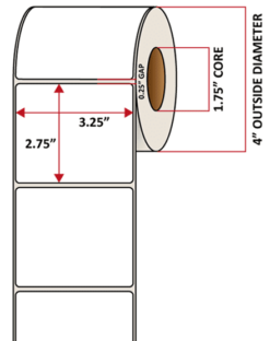 Premium Inkjet Matte Paper Labels - 3.25'' x 2.75''