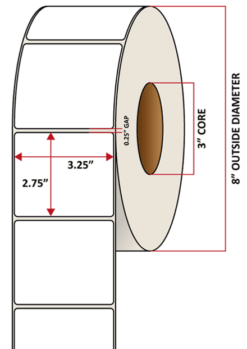 Premium Inkjet Matte Synthetic (DRUM) Labels - 3.25'' x 2.75''