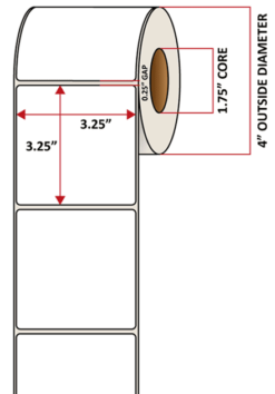 Premium Inkjet Matte Synthetic (DRUM) Labels - 3.25'' x 3.25''