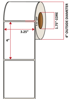 Premium Inkjet Matte Synthetic (DRUM) Labels - 3.25'' x 4.0''