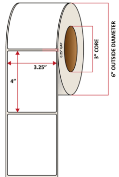 Premium Inkjet Matte Synthetic (DRUM) Labels - 3.25'' x 4.0''