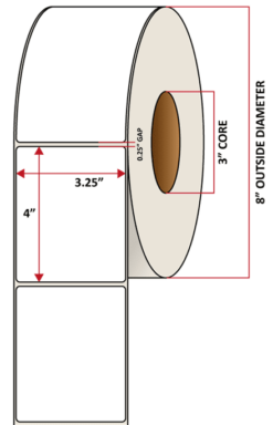 Premium Inkjet Matte Synthetic (DRUM) Labels - 3.25'' x 4.0''