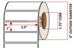 Premium Inkjet Matte Synthetic (DRUM) Labels - 3.5'' x 1.0''