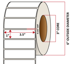 Premium Inkjet Matte Synthetic (DRUM) Labels - 3.5'' x 1.0''