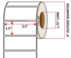 Premium Inkjet Gloss Paper Labels - 3.5'' x 1.5''