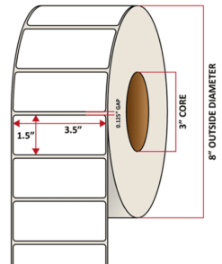 Premium Inkjet Matte Synthetic (DRUM) Labels - 3.5'' x 1.5''