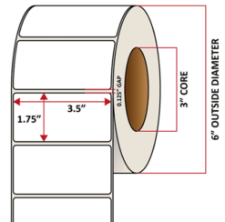 Premium Inkjet Matte Synthetic (DRUM) Labels - 3.5'' x 1.75''