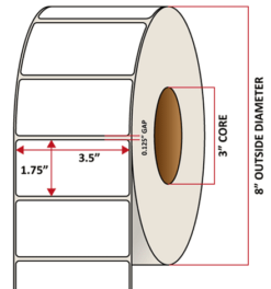 Premium Inkjet Matte Synthetic (DRUM) Labels - 3.5'' x 1.75''