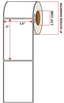 Premium Inkjet Gloss Paper Labels - 3.5'' x 5.0''