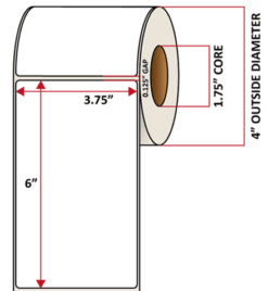 Premium Inkjet Matte Synthetic (DRUM) Labels - 3.75'' x 6.0''