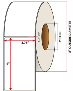 Premium Inkjet Matte Synthetic (DRUM) Labels - 3.75'' x 6.0''