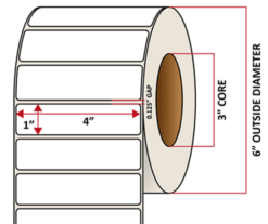 Premium Inkjet Matte Synthetic (DRUM) Labels - 4.0'' x 1.0''