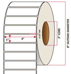 Premium Inkjet Matte Synthetic (DRUM) Labels - 4.0'' x 1.0''