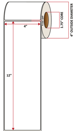 Premium Inkjet Gloss Poly Labels - 4.0'' x 12.0''