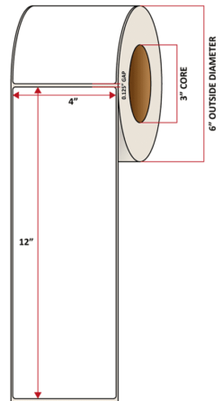 Premium Inkjet Gloss Poly Labels - 4.0'' x 12.0''