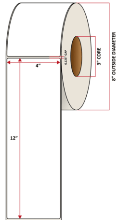 Premium Inkjet Gloss Paper Labels - 4.0'' x 12.0''