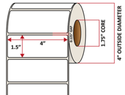 Premium Inkjet Matte Synthetic (DRUM) Labels - 4.0'' x 1.5''