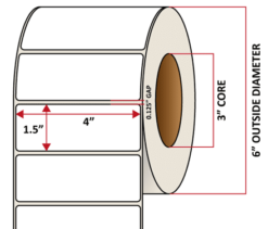 Premium Inkjet Matte Synthetic (DRUM) Labels - 4.0'' x 1.5''