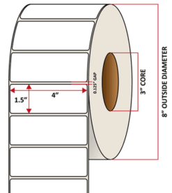 Premium Inkjet Matte Synthetic (DRUM) Labels - 4.0'' x 1.5''