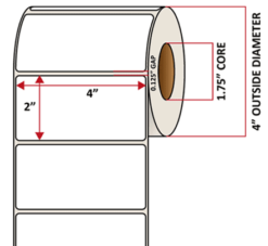 Premium Inkjet Matte Synthetic (DRUM) Labels - 4.0'' x 2.0''