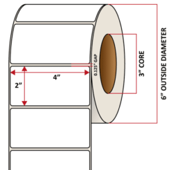 Premium Inkjet Matte Synthetic (DRUM) Labels - 4.0'' x 2.0''