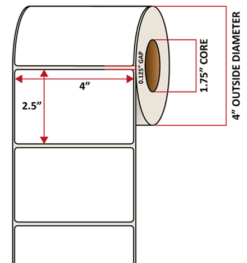 Premium Inkjet Gloss Poly Labels - 4.0'' x 2.5''