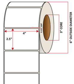 Premium Inkjet Matte Synthetic (DRUM) Labels - 4.0'' x 2.5''