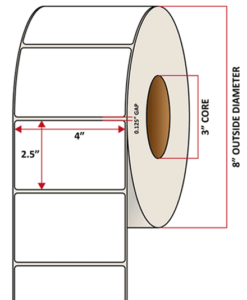 Premium Inkjet Gloss Paper Labels - 4.0'' x 2.5''