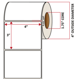 Premium Inkjet Gloss Paper Labels - 4.0'' x 3.0''