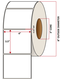 Premium Inkjet Gloss Paper Labels - 4.0'' x 3.5''