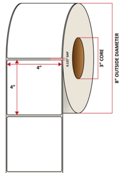 Premium Inkjet Gloss Paper Labels - 4.0'' x 4.0''