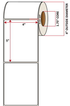 Premium Inkjet Matte Synthetic (DRUM) Labels - 4.0'' x 5.0''