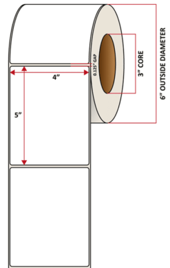 Premium Inkjet Matte Synthetic (DRUM) Labels - 4.0'' x 5.0''