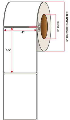 Premium Inkjet Matte Synthetic (DRUM) Labels - 4.0'' x 5.5''